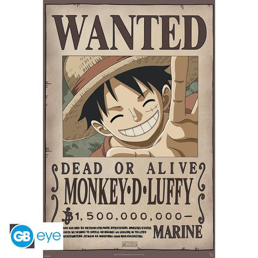 ABYSTYLE MAXI POSTER ONE PIECE: "WANTED LUFFY NEW 2" RUFY (GB EYE) 91,5x61cm
