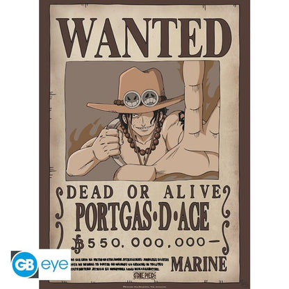 ABYSTYLE (ONE PIECE) SET 2 CHIBI POSTER: "WANTED LUFFY & ACE" (52X38) "GB EYE"