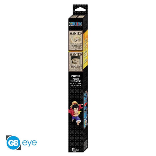 ABYSTYLE (ONE PIECE) SET 2 CHIBI POSTER: "WANTED ZORO & SANJI" (52X38) "GB EYE"