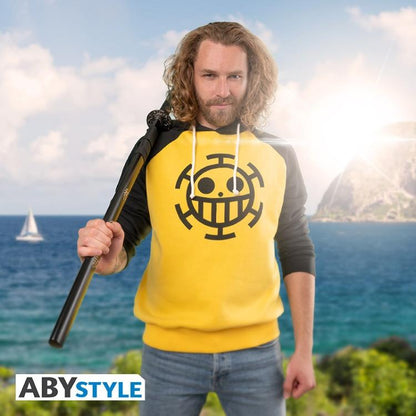 ABYSTYLE - ONE PIECE: SWEAT REPLICA TRAFALGAR LAW FELPA UOMO CON CAPPUCCIO TG. L