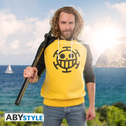 ABYSTYLE - ONE PIECE: SWEAT REPLICA TRAFALGAR LAW FELPA UOMO CON CAPPUCCIO TG. L