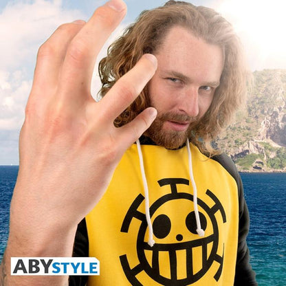 ABYSTYLE - ONE PIECE: SWEAT REPLICA TRAFALGAR LAW FELPA UOMO CON CAPPUCCIO TG. L