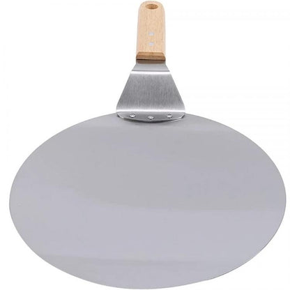 Spatola Per Pizza Manico Di Legno Pala Rotondo Paletta Acciaio Forno 49X30.5Cm