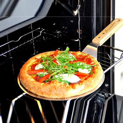 Spatola Per Pizza Manico Di Legno Pala Rotondo Paletta Acciaio Forno | Ø 20.5
