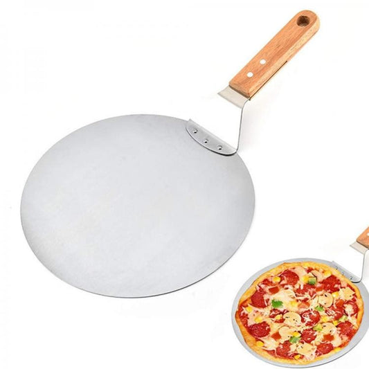 Spatola Per Pizza Manico Di Legno Pala Rotondo Paletta Acciaio Forno | Ø 20.5