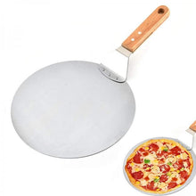 Spatola Per Pizza Manico Di Legno Pala Rotondo Paletta Acciaio Forno 49X30.5Cm