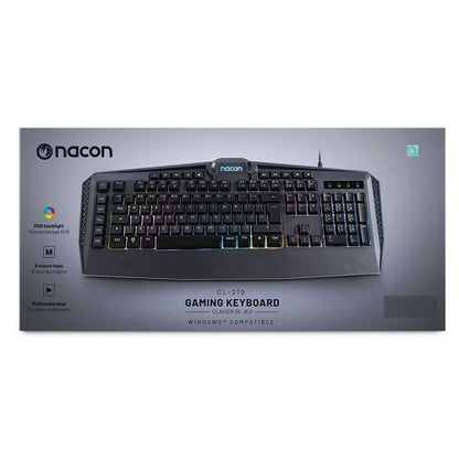 Nacon Tastiera Gaming Led Cl-210 Pc Windows Rgb 6 Tasti Macro Programmabili Usb