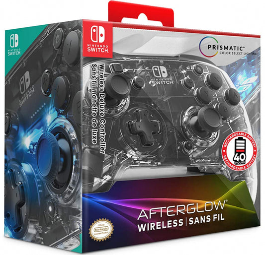 Pdp Controller Wireless Nintendo Switch Afterglow Deluxe Prismatic Pad Led Nuovo