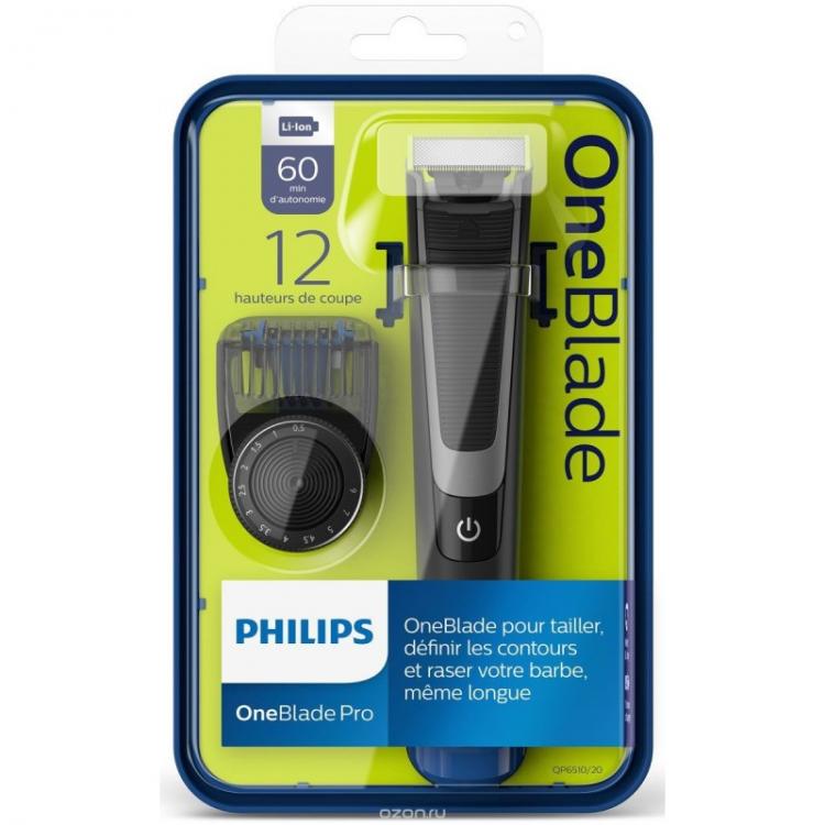 Philips Rasoio Elettrico Oneblade Pro Qp6510/60 Ricaricabile Waterproof Con Led