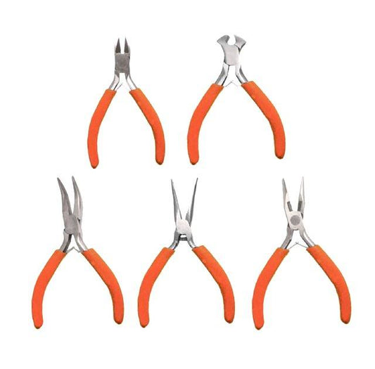Set 5 Pinze Di Precisione Tronchesina Molle Pinzette Per Meccanica Elettronica