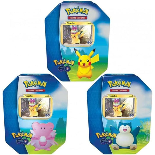 Pokemon Tin: Collezione "Pokemon Go" Spada E Scudo Tcg Pikachu Snorlax (Random)