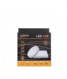 Plafoniera Esterno Led Faretto Faro Pannello Tondo Rotondo 12W-Luce Fredda 6500K