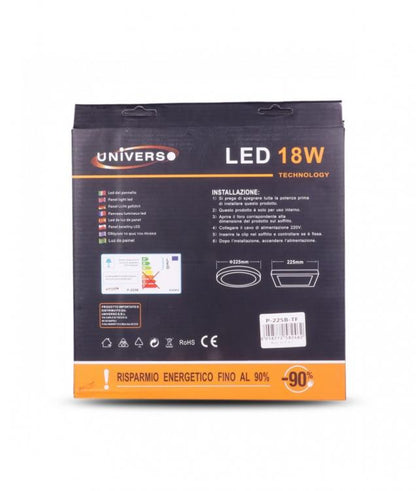 Plafoniera Esterno Led Faretto Faro Pannello |Tonda Rotondo 18W Luce Calda 3000K