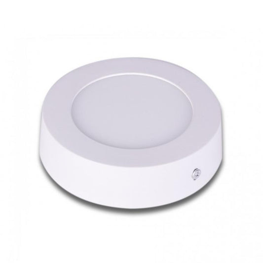 Plafoniera Esterno Led Faretto Faro Pannello Rotondo 6W-Luce Bianca Fredda 6500K
