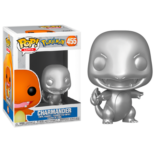 Funko Pop ! Games Pokemon 455 Charmander Figure Vinyl Pop Chrome Limited Edition