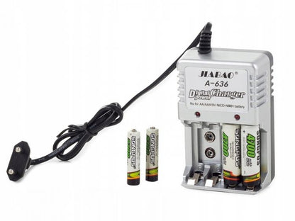 CARICA BATTERIE RICARICABILI CARICATORE 220 VOLT PER PILE AA-AAA 9V AC 220V CASA
