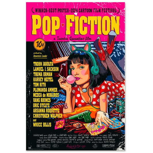 Maxi Poster Locandina Film (Pop Fiction) TV Cinema Pulp Cult Arte Incorniciabile Animation da Palestra Boxe Casa Ufficio Locanda Nerd 91x61 cm