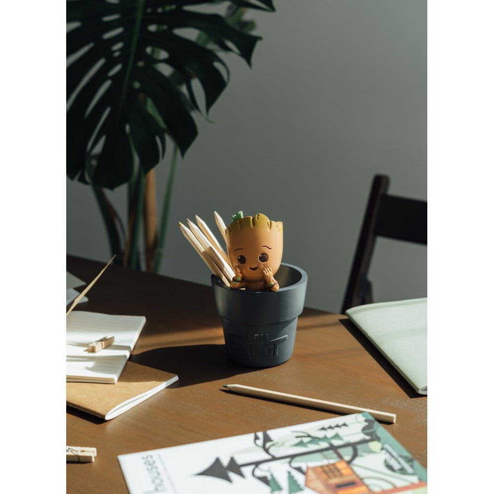 Portapenne da Scrivania Marvel (I'am Groot) Gadget 3D - Decorativo in Resina con Scomparto Interno | Cancelleria Porta Penne, Matite Guardian Of Galaxy 9,8 x 16,3 x 9,8 cm