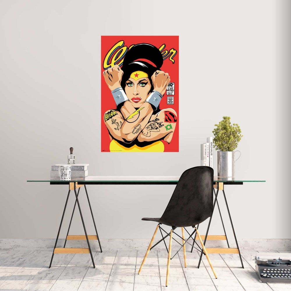 Maxi Poster Music Artist: Macellaio Billy (Rehab Wonder) da Parete Incorniciabile 91x61 cm Carta Lucida Licenza Ufficiale Amy Winehouse/Wonder Woman