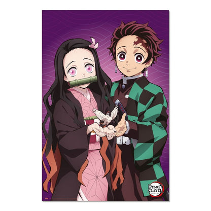Maxi Poster Anime: (Demon Slayer 2 Tanjiro e Nezuko) Manga a Parete Incorniciabile da Cameretta Fumetti Manga 91x61 cm