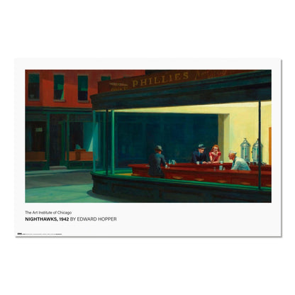 Maxi Poster Artistico: Edward Hopper (Nottambuli) Poster del Dipinto da parete Incorniciabile 91x61cm
