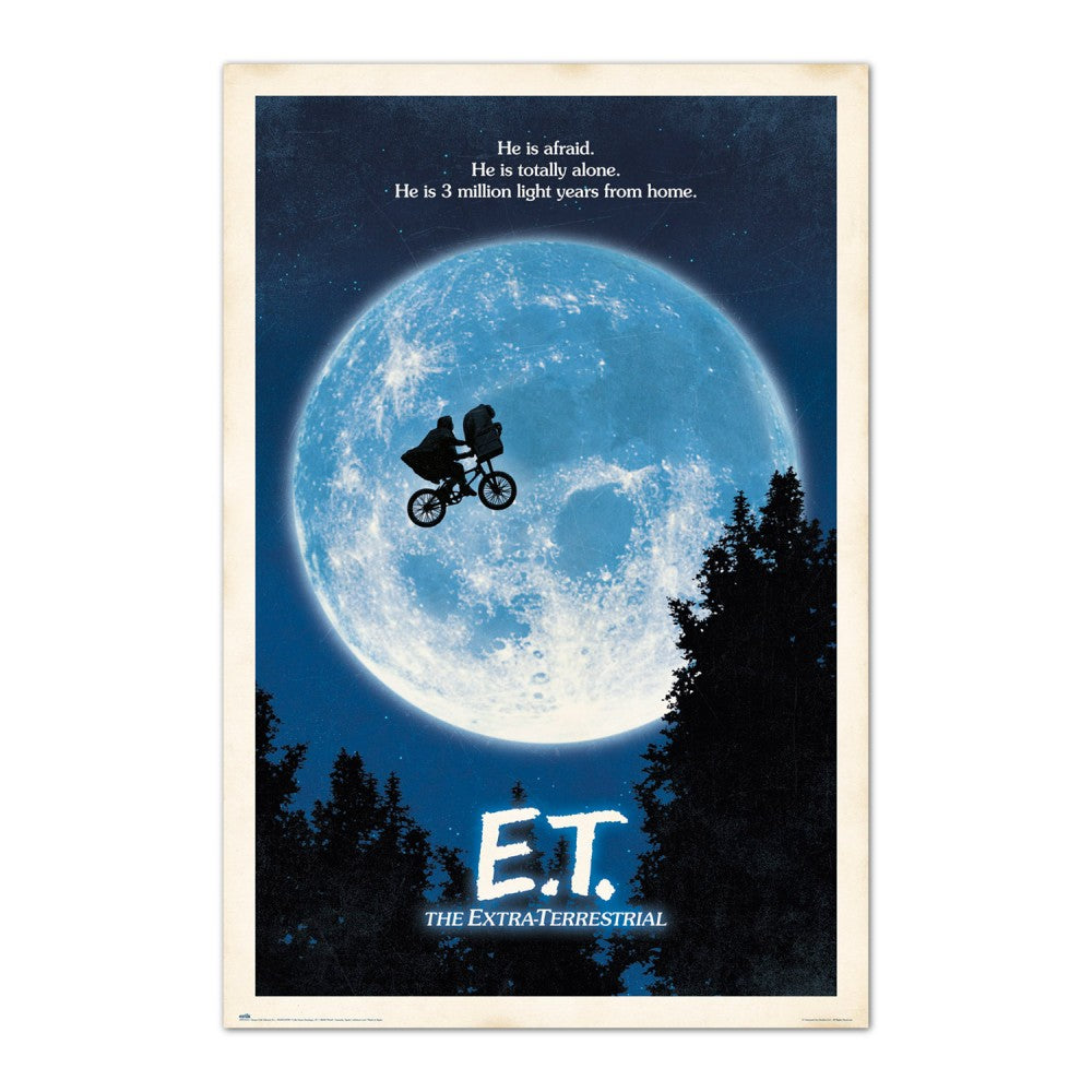Maxi Poster Locandina (E.T. the Extra Terrestrial) Cinema Cult Extraterrestre TV Arte Incorniciabile Animation da Palestra Boxe Casa Ufficio Locanda Nerd 91x61 cm