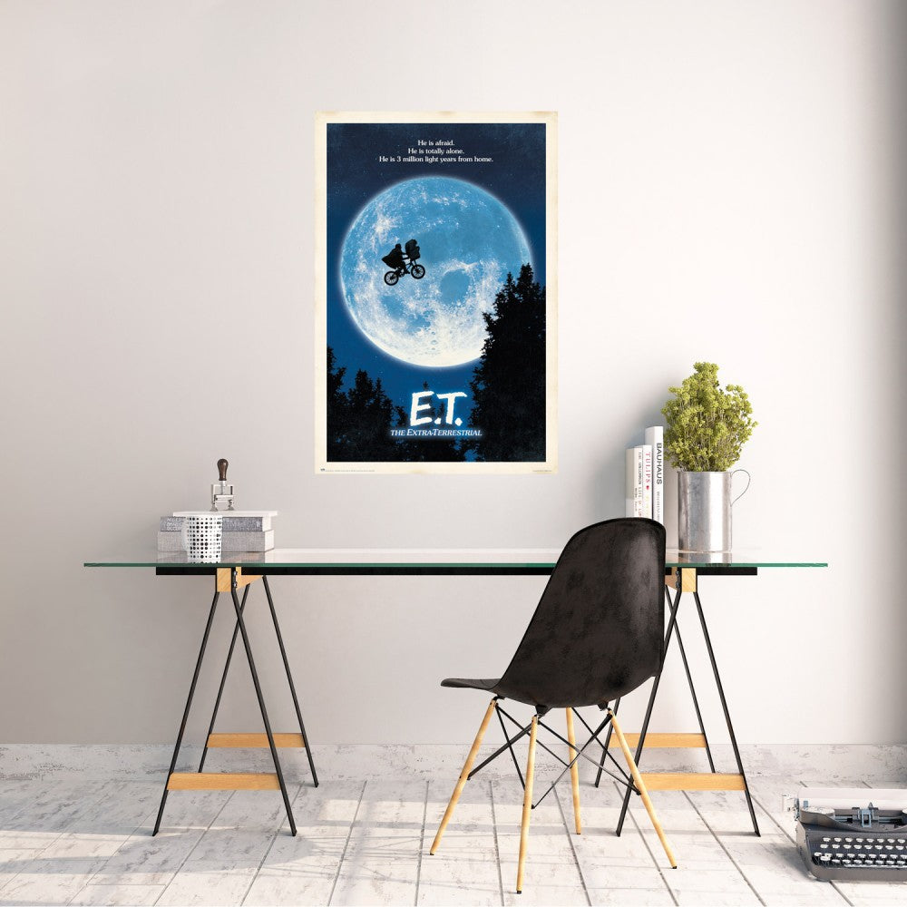 Maxi Poster Locandina (E.T. the Extra Terrestrial) Cinema Cult Extraterrestre TV Arte Incorniciabile Animation da Palestra Boxe Casa Ufficio Locanda Nerd 91x61 cm