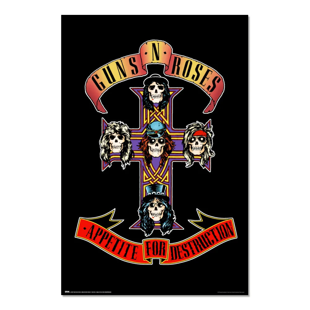 Maxi Poster Rock (Guns n' Roses) gadget Musica regalo, decorazione parete Incorniciabile 91x61 cm