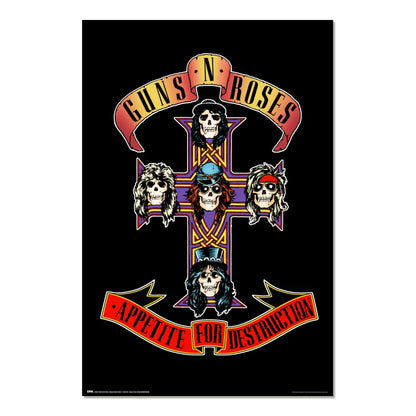 Maxi Poster Rock (Guns n' Roses) gadget Musica regalo, decorazione parete Incorniciabile 91x61 cm