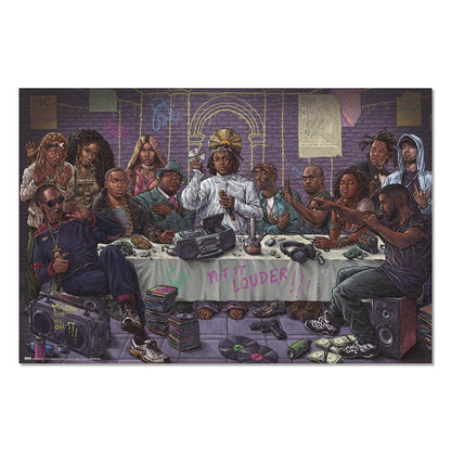 Maxi Poster Poster Hip-Hop (L'ultima cena) Rapper Tupac Snoop Dog Biggie 91x61cm