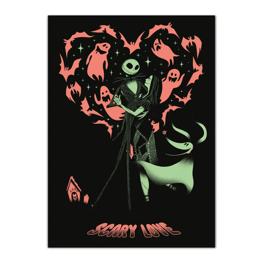 Poster Premium Luminoso The Nightmare Before Christmas Illumina al Buio 50x70cm Luminescente