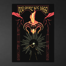 Poster Premium Luminoso  Il Signore degli Anelli Balrog Illumina al Buio 50x70cm Luminescente