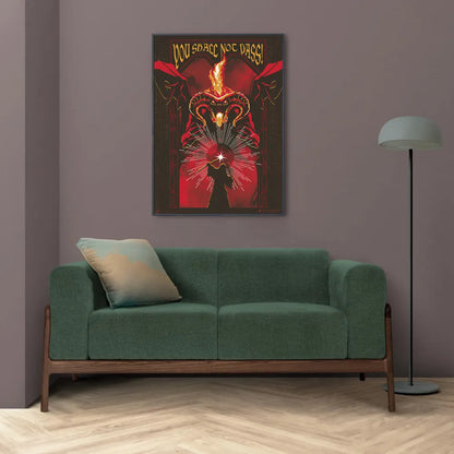Poster Premium Luminoso  Il Signore degli Anelli Balrog Illumina al Buio 50x70cm Luminescente