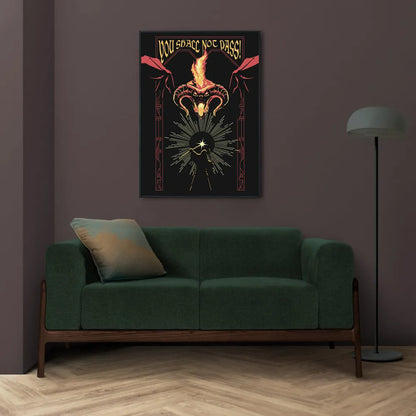 Poster Premium Luminoso  Il Signore degli Anelli Balrog Illumina al Buio 50x70cm Luminescente