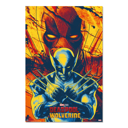 Maxi Poster Marvel (Deadpool e Wolverine) a Parete per Cameretta Nerd, Ragazzi, Regalo, Licenza Ufficiale, Incorniciabile 91 x 61 cm