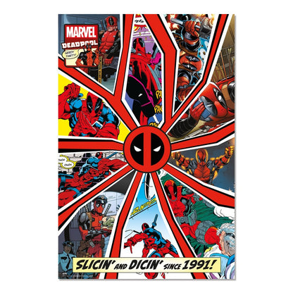 Maxi Poster Marvel (Deadpool) COPERTINA FUMETTO 30 ANNI a Parete per Cameretta Nerd, Ragazzi, Regalo, Licenza Ufficiale, Incorniciabile 91 x 61 cm