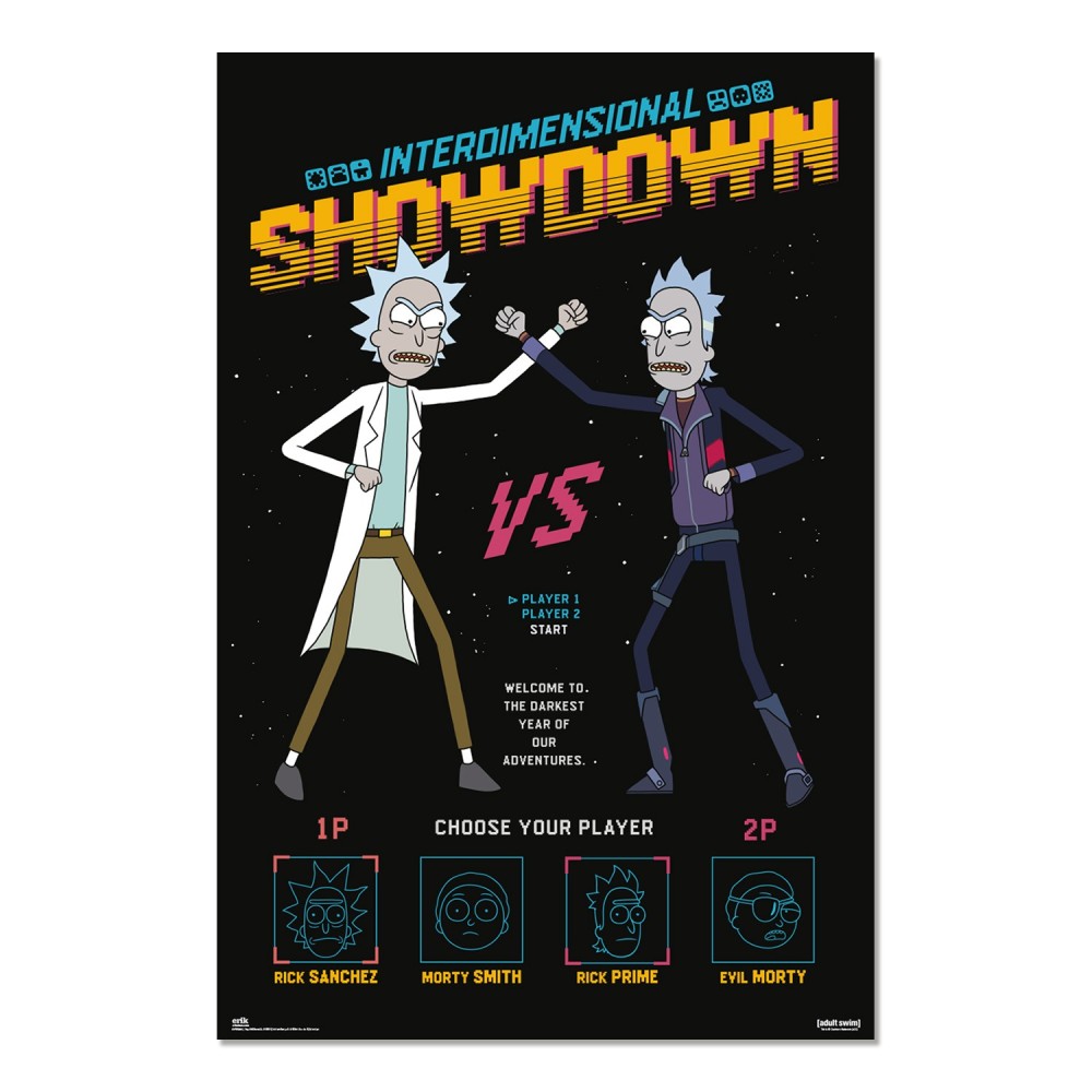 Maxi Poster Rick and Morty Interdimensional Showdown 91x61 cm Incorniciabile A Parete