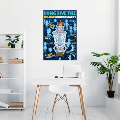Maxi Poster Rick and Morty Doodoo Daddy A Parete 91x61 cm Incorniciabile