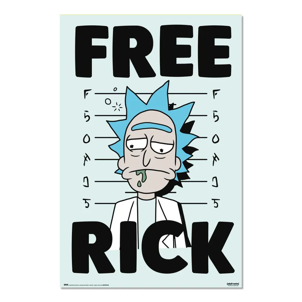 Maxi Poster Rick and Morty Free Kick A Parete 91x61 cm Incorniciabile
