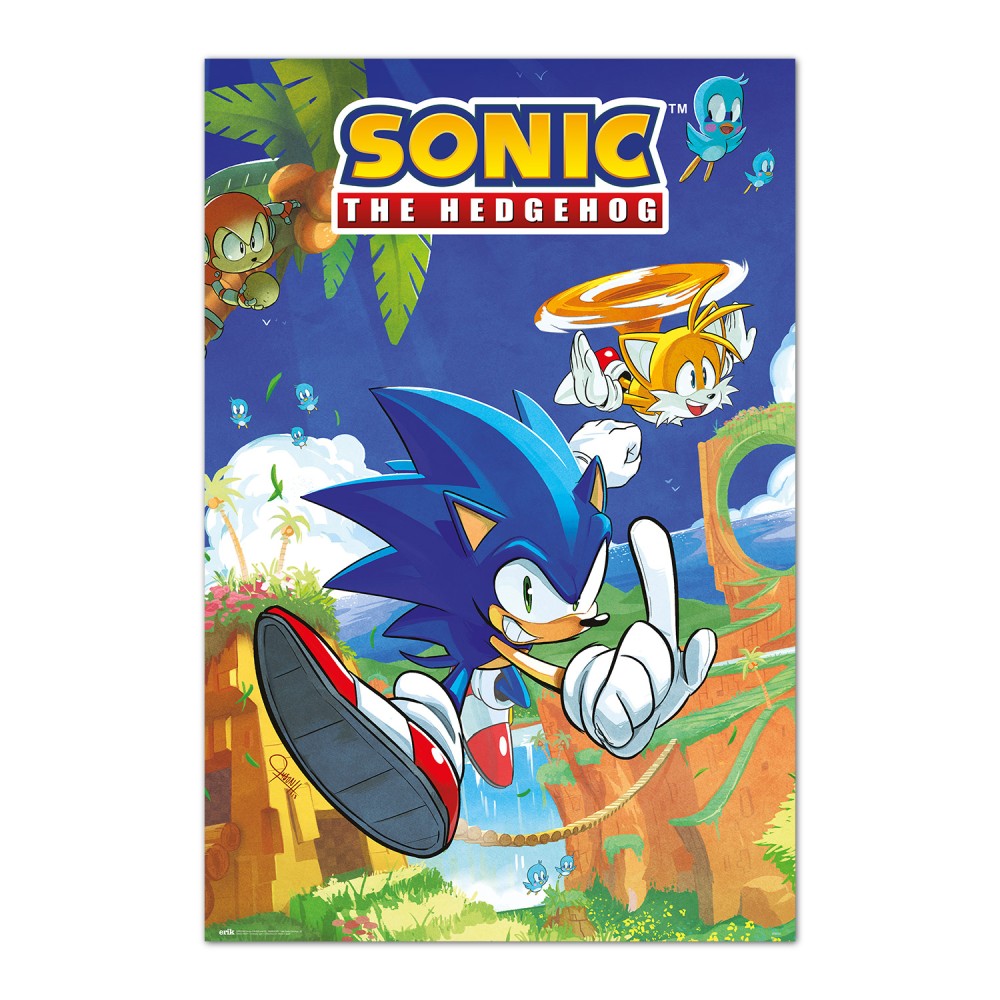 Maxi Poster - Sonic the Hedgehog: (SONIC & TAILS) da Parete Incorniciabile 91x61 cm Carta Lucida Licenza Ufficiale Nerd Gamers Videogame Nintendo, Playstation, Sega, Xbox, Atari