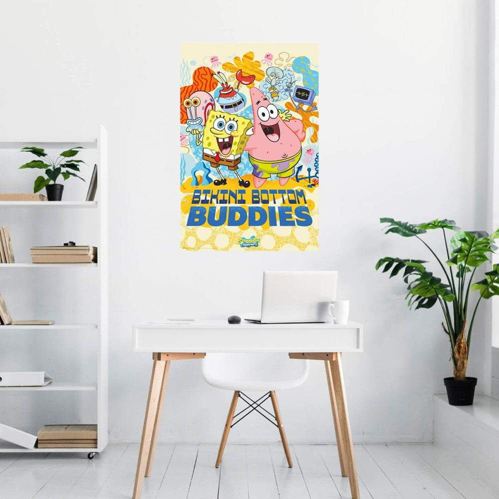 Maxi Poster (SpongeBob SquarePants) Squiddy Patrick Krubs Incorniciabile 91x61cm Bikini Bottom Buddies