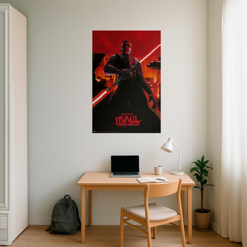 Maxi Poster - Locandina Film - Star Wars (Darth Maul Shadow Lord) TV Cinema Cult, Arte Incorniciabile da Pub, Casa, Ufficio, Locanda, Nerd, Licenza Ufficiale  91x61 cm