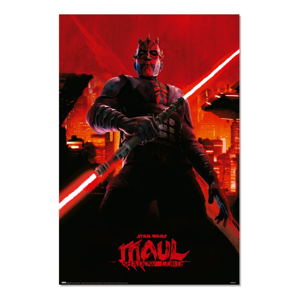 Maxi Poster - Locandina Film - Star Wars (Darth Maul Shadow Lord) TV Cinema Cult, Arte Incorniciabile da Pub, Casa, Ufficio, Locanda, Nerd, Licenza Ufficiale  91x61 cm