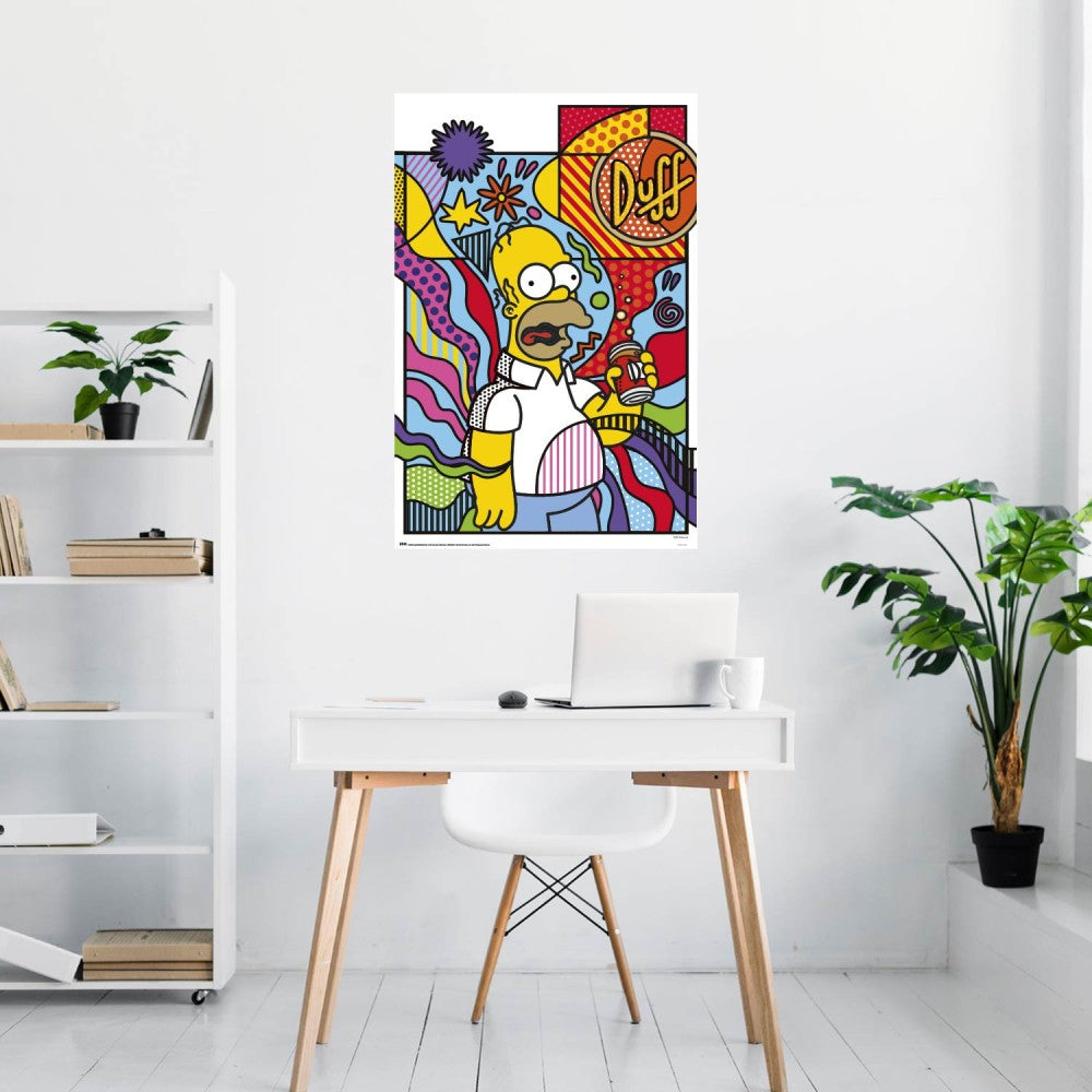 Maxi Poster TV - The Simpsons (Homer con Birra Duff) 91x61 cm Arte Incorniciabile Animation da Pub Casa Ufficio Locanda Nerd Gamers