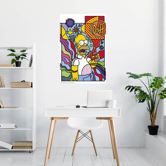 Maxi Poster TV - The Simpsons (Homer con Birra Duff) 91x61 cm Arte Incorniciabile Animation da Pub Casa Ufficio Locanda Nerd Gamers