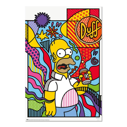 Maxi Poster TV - The Simpsons (Homer con Birra Duff) 91x61 cm Arte Incorniciabile Animation da Pub Casa Ufficio Locanda Nerd Gamers