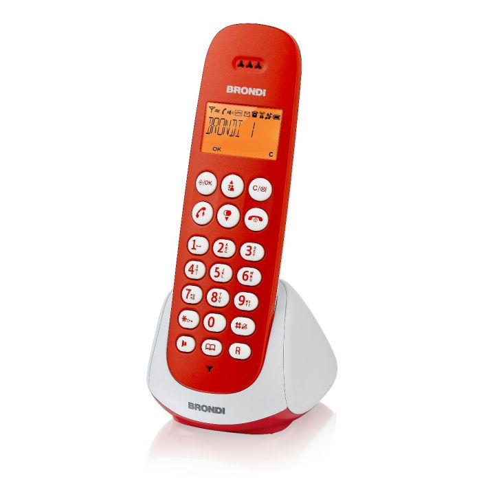 Telefono Cordless Brondi Adara Senza Filo Portatile Ufficio Casa Hotel Negozio