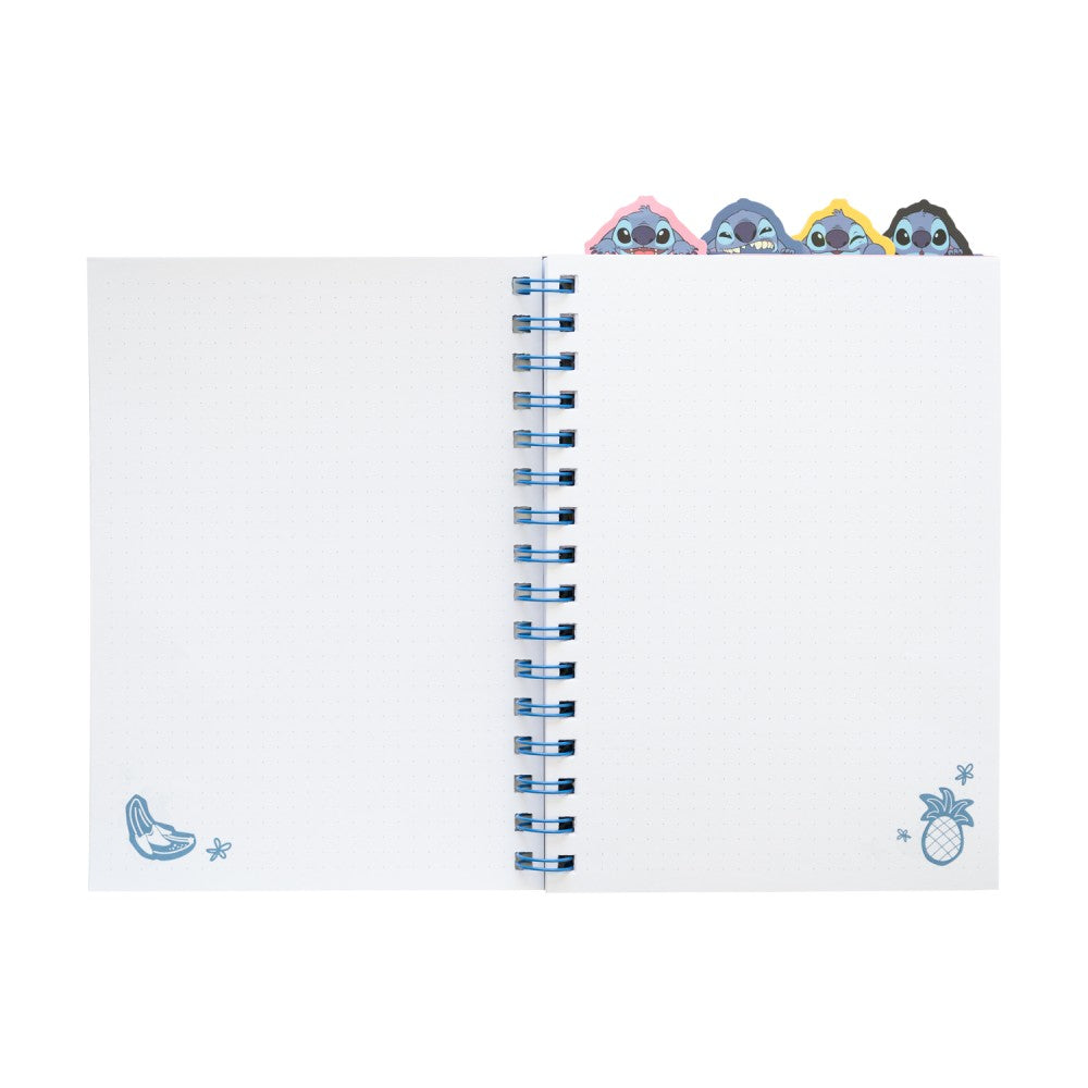 Quaderno Appunti A5 Disney (Stitch) Taccuino con Anelli Bullet Journal Puntinato Diviso in Sezioni con 4 Separatori e Copertina Morbida, 160 Pagine | Scuola Cancelleria, Diario Personale