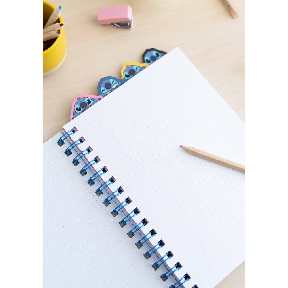 Quaderno Appunti A5 Disney (Stitch) Taccuino con Anelli Bullet Journal Puntinato Diviso in Sezioni con 4 Separatori e Copertina Morbida, 160 Pagine | Scuola Cancelleria, Diario Personale