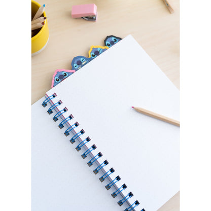 Quaderno Appunti A5 Disney (Stitch) Taccuino con Anelli Bullet Journal Puntinato Diviso in Sezioni con 4 Separatori e Copertina Morbida, 160 Pagine | Scuola Cancelleria, Diario Personale
